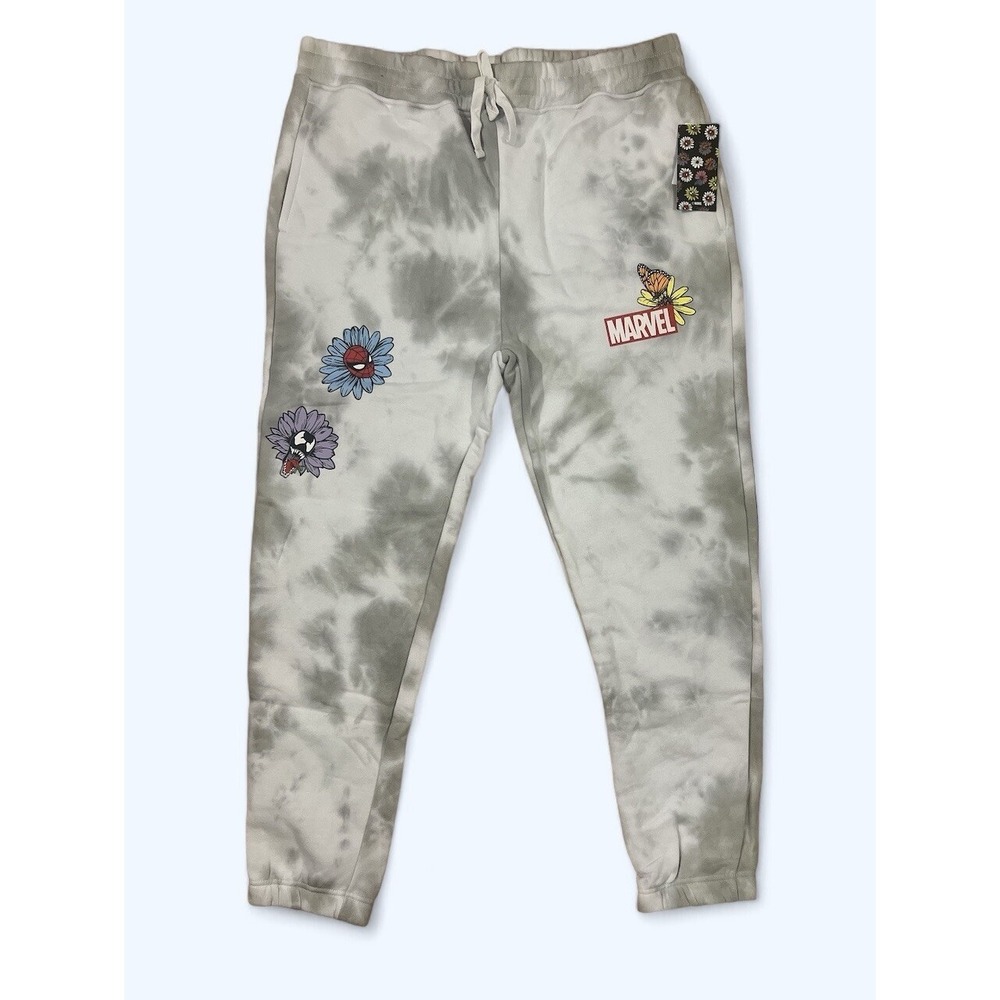 MARVEL NEFF JOGGERS Mens 2X Grey Tie-Dye 29 Inseam